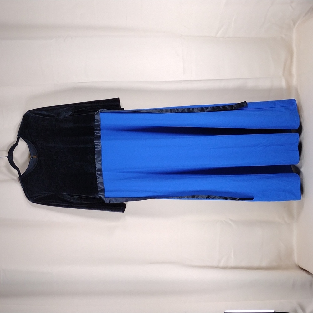 Formal Fashions Plus Size Stretchy Spandex Velvet Black Royal Blue Maxi Dress
